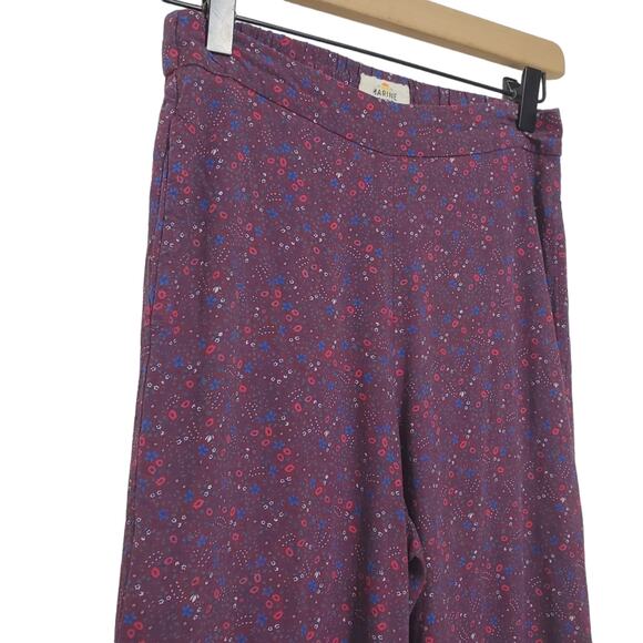 Marine Layer | Kiley Cabernet Ditsy Floral Wide Leg Pull-On Pocket Pants - Picture 2 of 9
